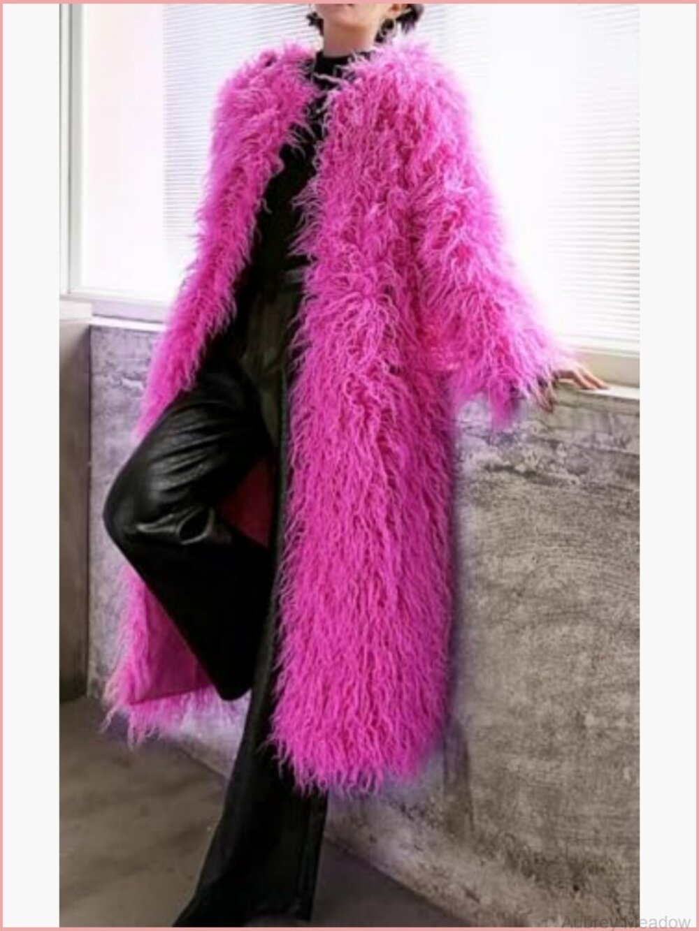 Shaggy Faux Fur Maxi Overcoat, Fluffy Long Cardigan Jacket - Picture 5 of 7